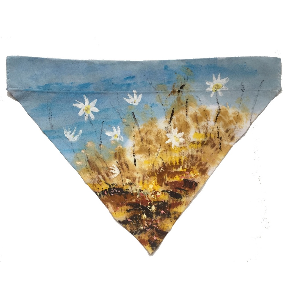 Daisy flower XL over the collar cool  dog bandanna